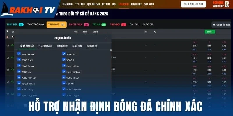 Hỗ trợ nhận định bóng đá chính xác