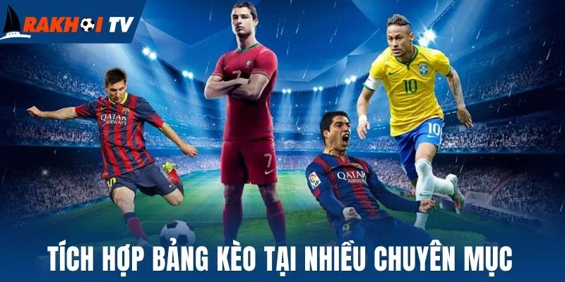 Tích hợp bảng kèo tại nhiều chuyên mục