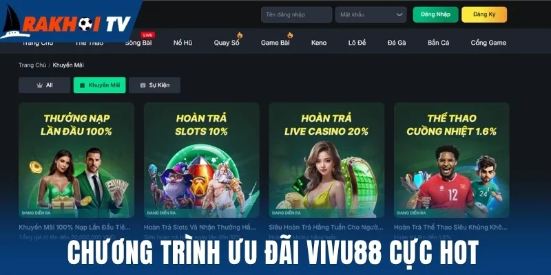 Chương trình ưu đãi Vivu88 cực hot