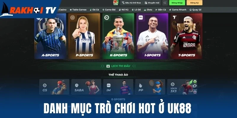Danh mục trò chơi hot ở Uk88