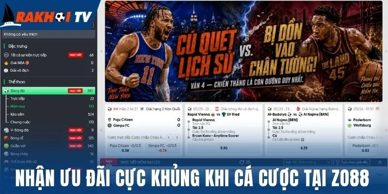 Nhận ưu đãi cực khủng khi cá cược tại Zo88