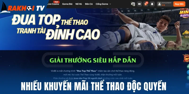 Nhiều khuyến mãi thể thao độc quyền