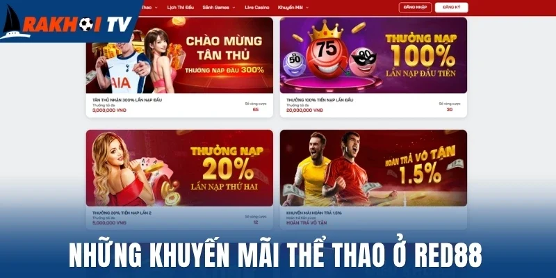 Những khuyến mãi thể thao ở Red88