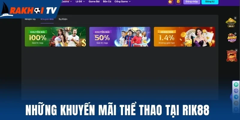 Những khuyến mãi thể thao tại Rik88 
