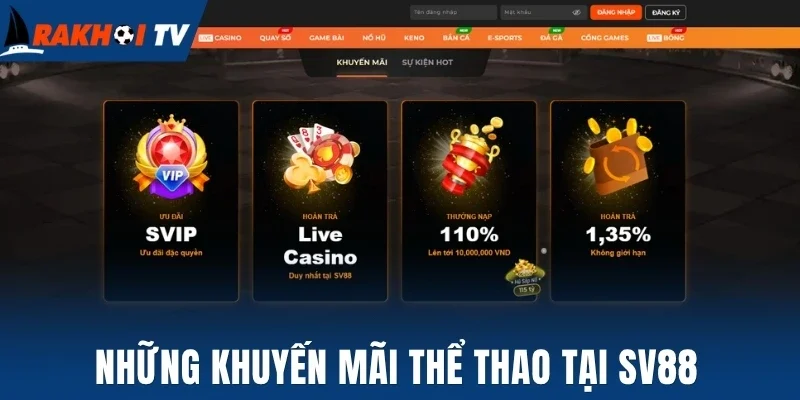 Những khuyến mãi thể thao tại Sv88