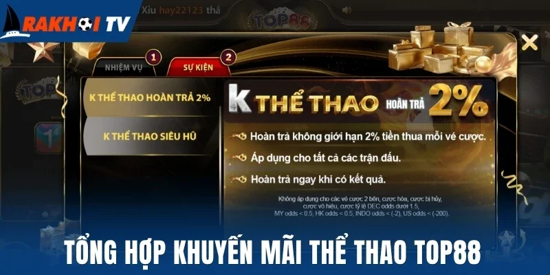 Tổng hợp khuyến mãi thể thao Top88