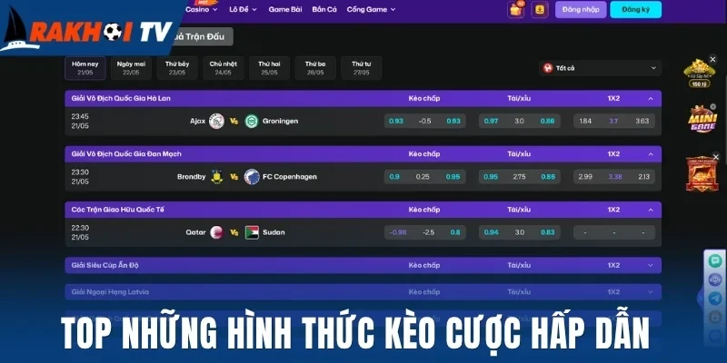Top những hình thức kèo cược hấp dẫn 